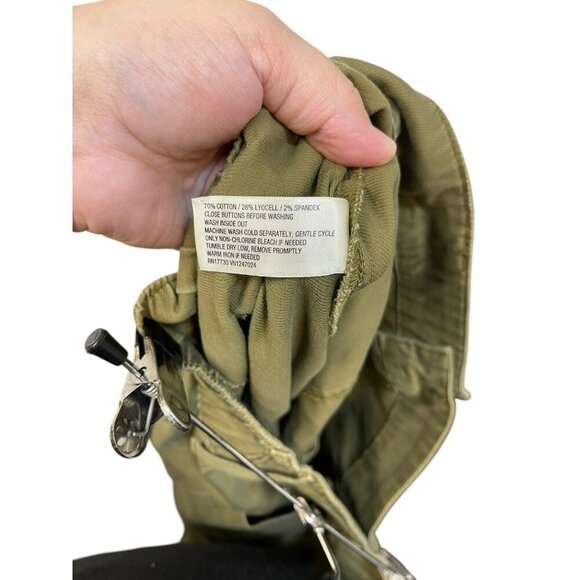 Knox Rose Womens Plus Mid Rise Casual Fit Ankle Cargo Pants Lightweight XL Green - Picture 4 of 8